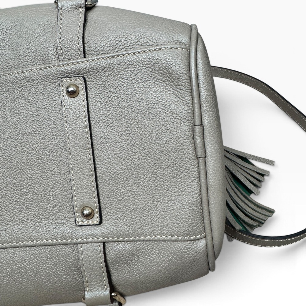 Dooney & Bourke Pebble Leather Satchel & Wallet Set Women Taupe Tassel Crossbody - Picture 11 of 16